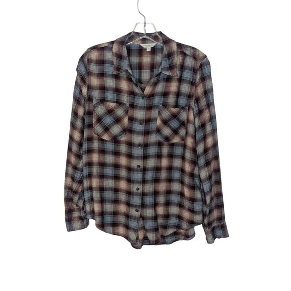 Lucky Brand Blue Plaid Long Sleeve Button-Up Shirt - SZ - M - Picture 1 of 3